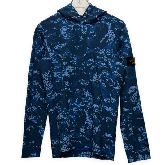 STONE ISLAND JUNIOR 13SS Camo Hoodie Blue Size 14/164