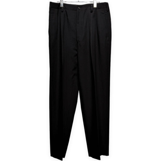 Y's for men 90s Wool Gabardine 2-Tuck Pants Black Size M