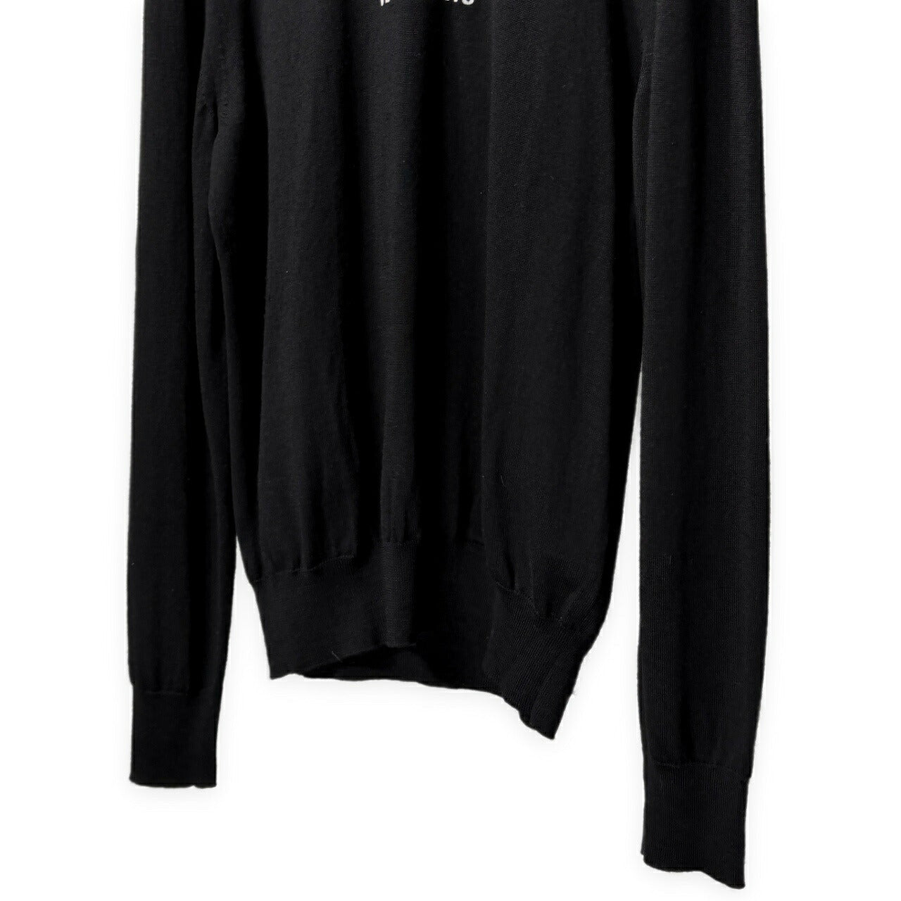 VETEMENTS 21AW Logo Embroidered Merino Knit Black Size XL