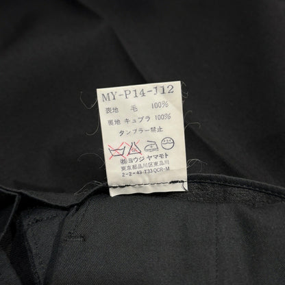Y's for men 90s Wool Gabardine 2-Tuck Pants Black Size M