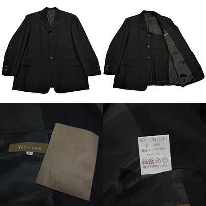 Y's for men 90s Wool Gabardine 3-Button Blazer Black Size M