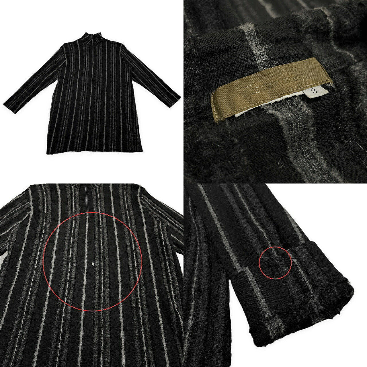 Y's for men Archive Stripe Half-Zip Knit Black Size 3