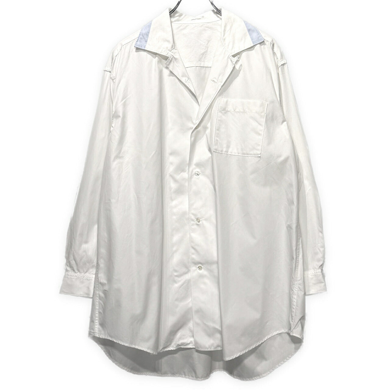 Y's for men 90s Cotton Broad Open Shirt White