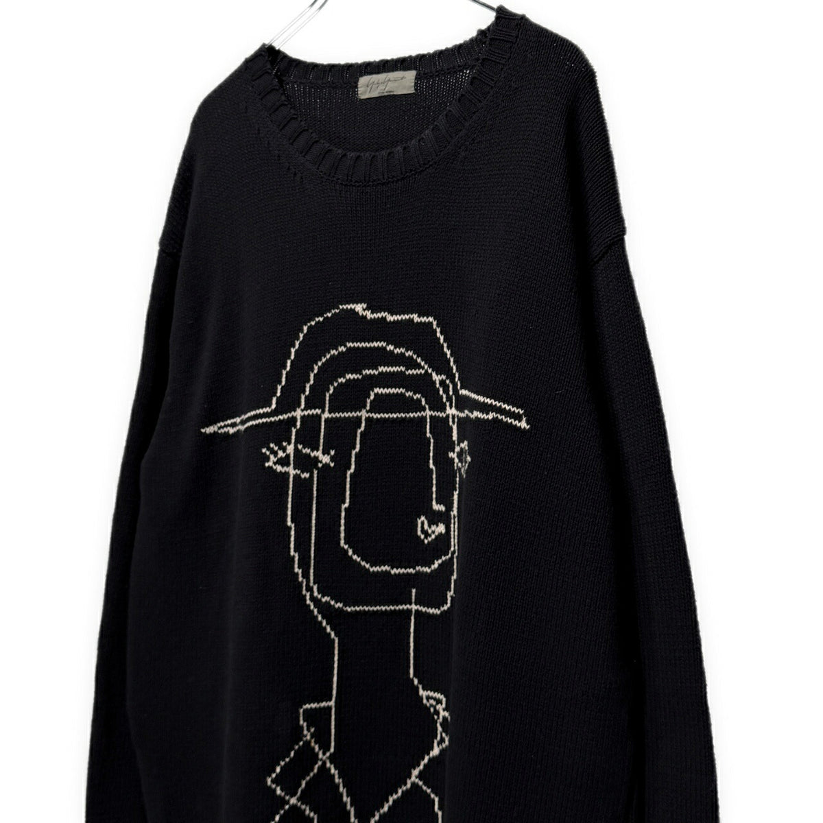 Yohji Yamamoto PH 16AW Miyazawa Drawing Slit Knit Blk Size 3