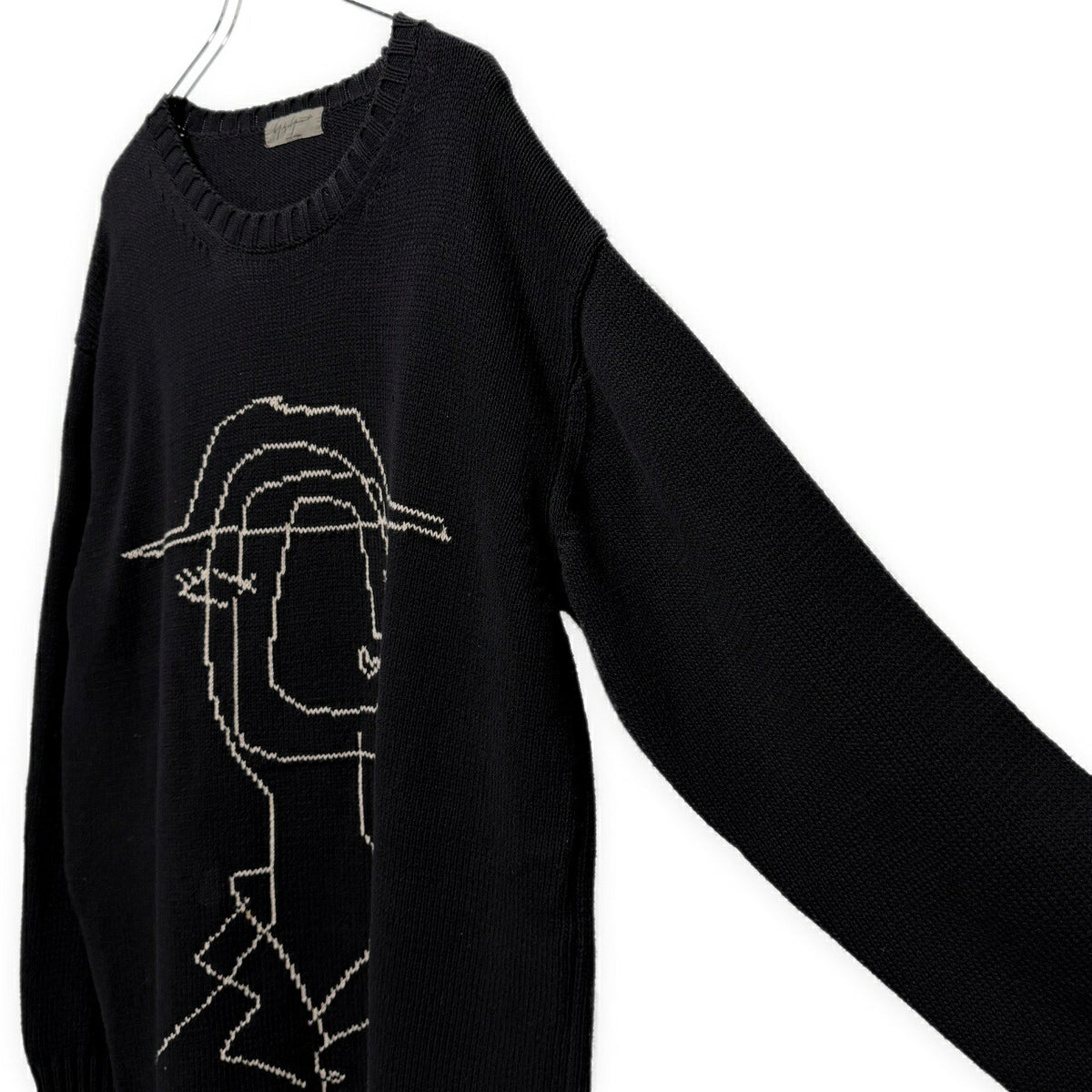 Yohji Yamamoto PH 16AW Miyazawa Drawing Slit Knit Blk Size 3