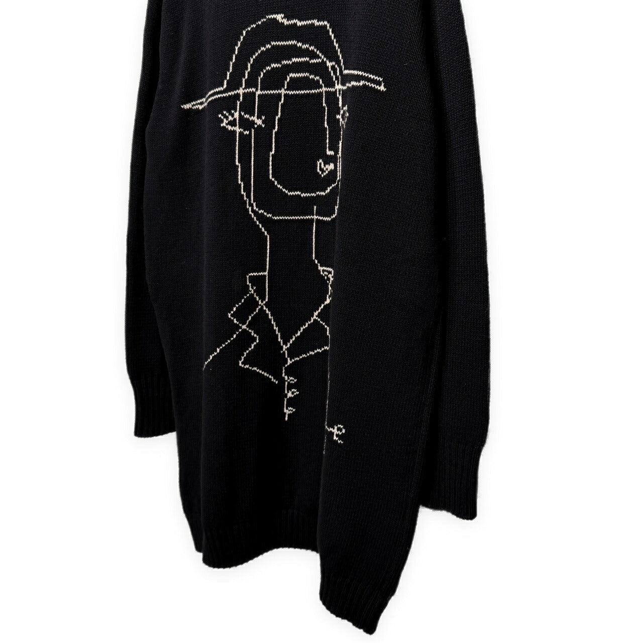 Yohji Yamamoto PH 16AW Miyazawa Drawing Slit Knit Blk Size 3