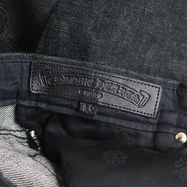 CHROME HEARTS Flare Knee Star Patch Cross Jeans Blue Size 30