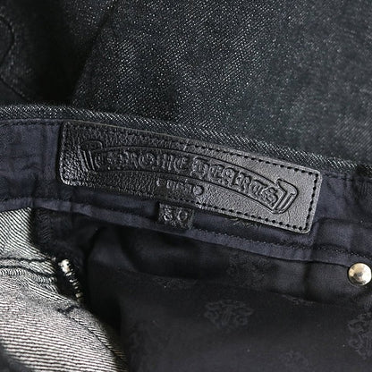 CHROME HEARTS Flare Knee Star Patch Cross Jeans Blue Size 30