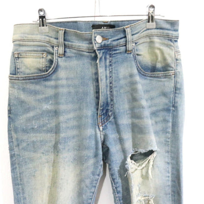AMIRI Distressed Ripped Skinny Stretch Jeans Blue Size 31