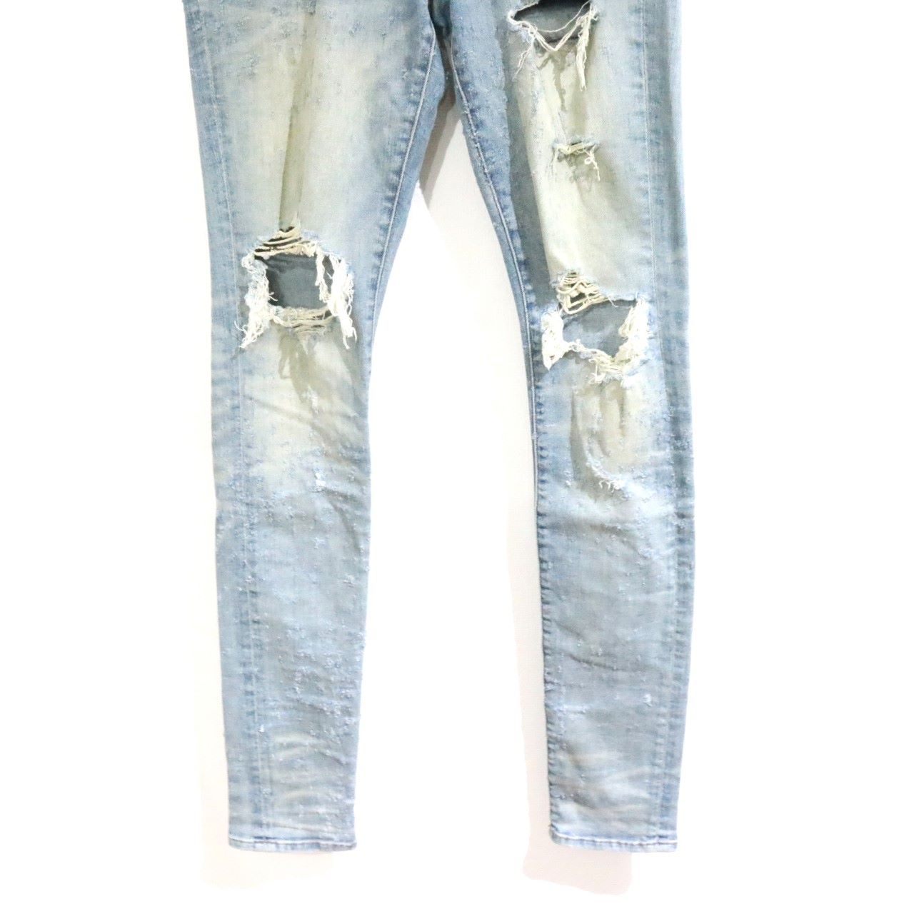 AMIRI Distressed Ripped Skinny Stretch Jeans Blue Size 31