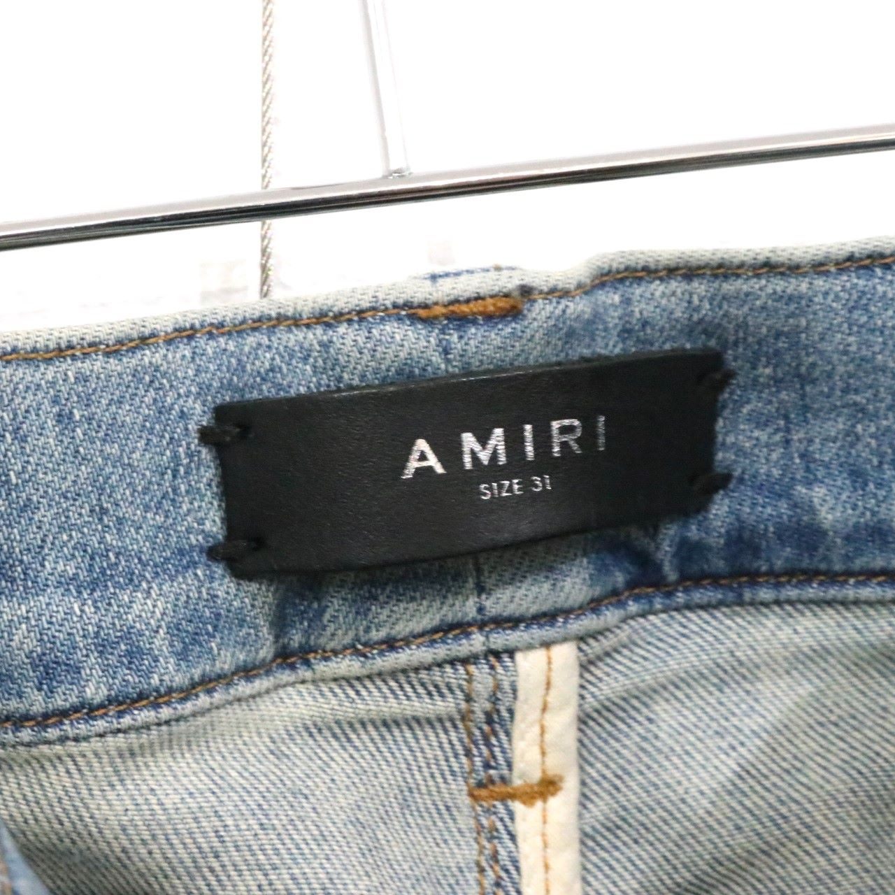 AMIRI Distressed Ripped Skinny Stretch Jeans Blue Size 31