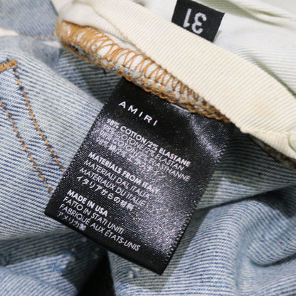 AMIRI Distressed Ripped Skinny Stretch Jeans Blue Size 31