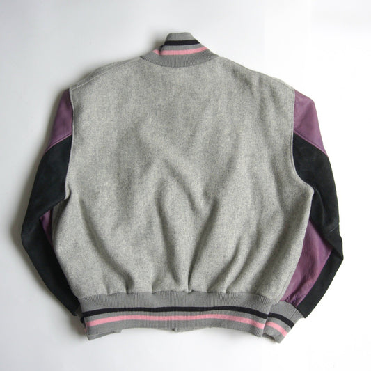 Skookum 46 Melton Leather Varsity Jacket Gray Size 46