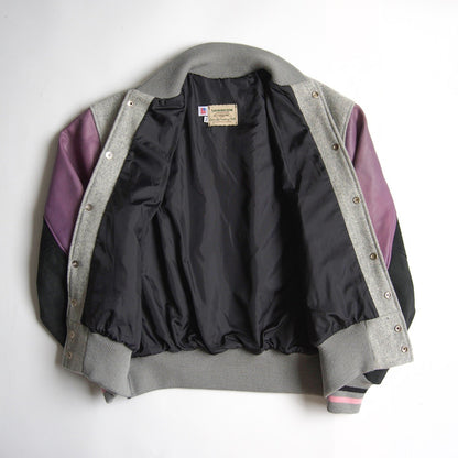 Skookum 46 Melton Leather Varsity Jacket Gray Size 46