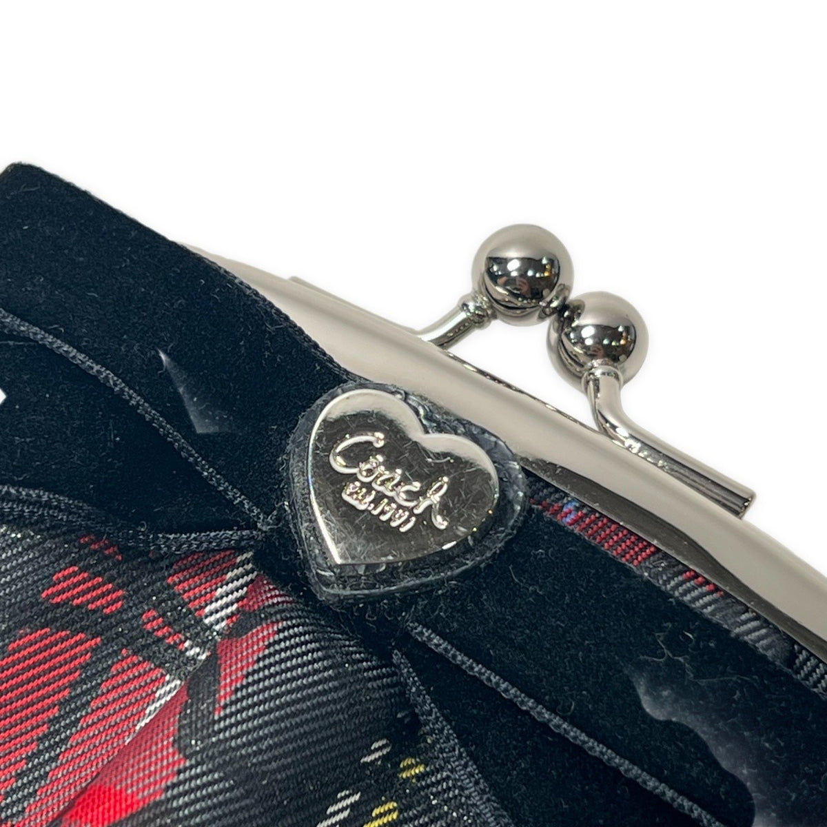 COACH Signature Tartan Check Coin Case