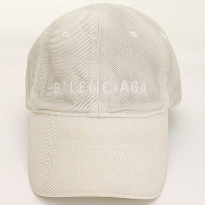 BALENCIAGA Sporty B Distressed Logo Cap White Size S