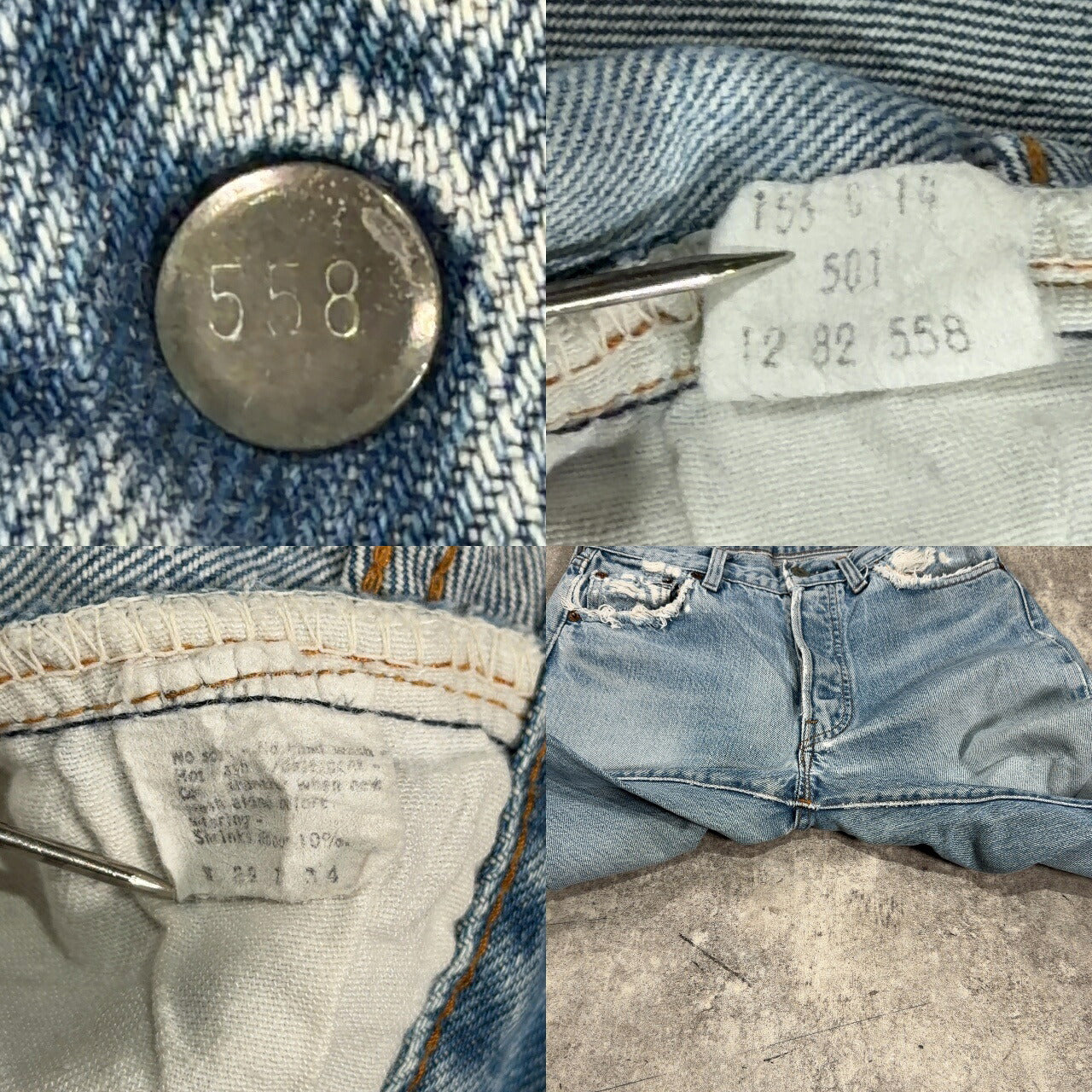 LEVI'S 80s 501 Redline Small-e Denim Jeans Blue Size W28