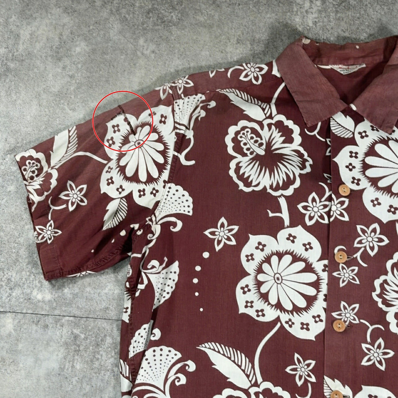 KAMEHAMEHA 60s Cotton Hawaiian Aloha Shirt Brown Size M