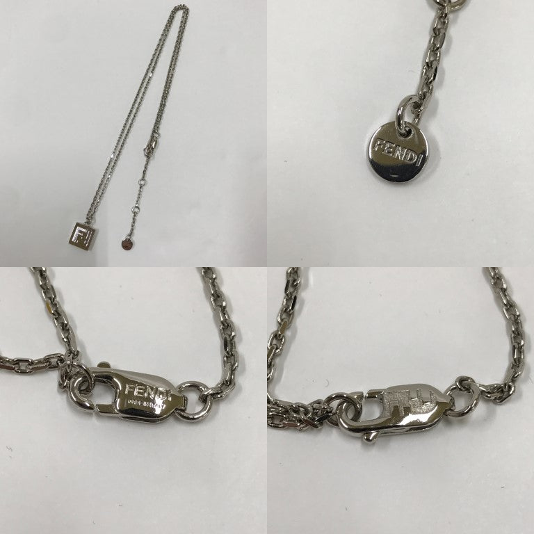 FENDI FF Logo Silver Necklace Size ONE SIZE