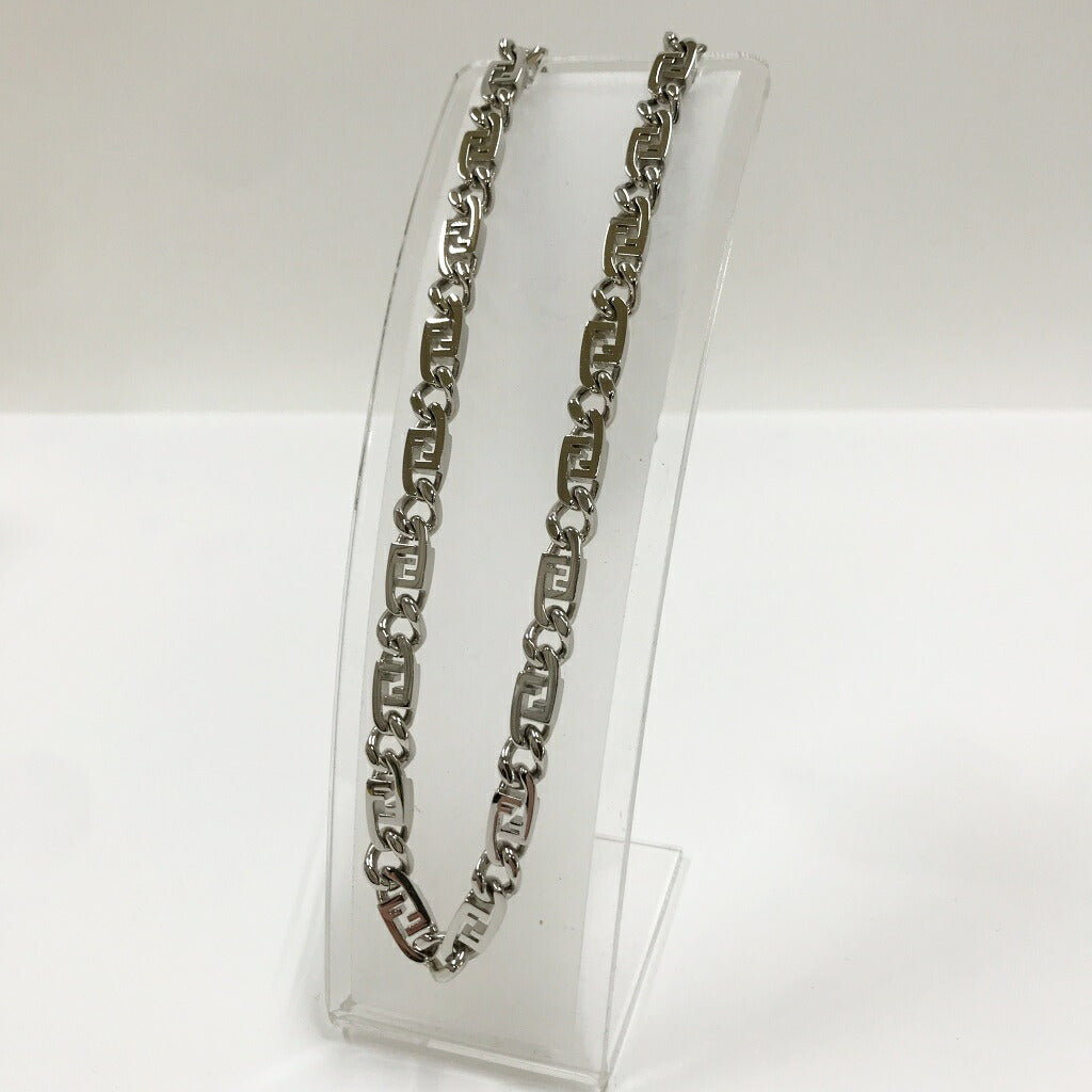 FENDI O'Lock Silver Chain Necklace Size ONE SIZE
