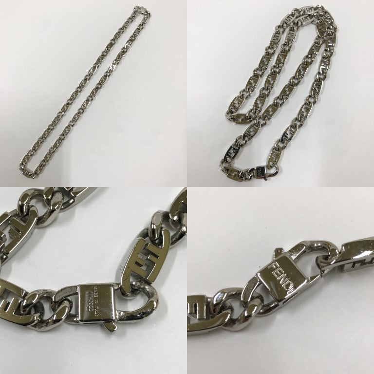 FENDI O'Lock Silver Chain Necklace Size ONE SIZE