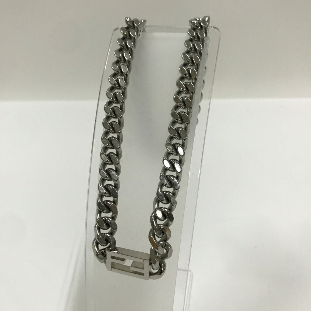 FENDI Baguette Silver Necklace Size ONE SIZE