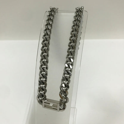 FENDI Baguette Silver Necklace Size ONE SIZE
