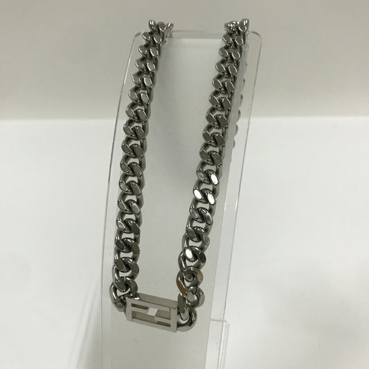 FENDI Baguette Silver Necklace Size ONE SIZE
