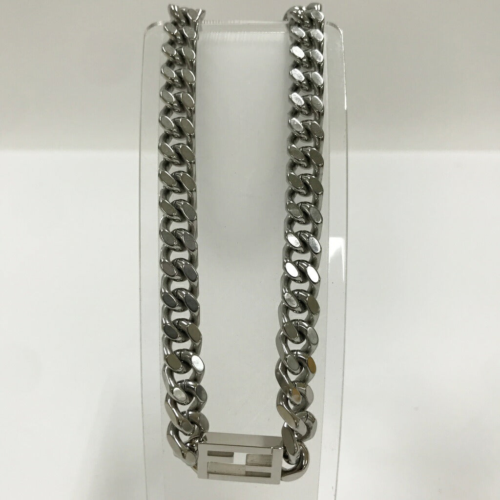 FENDI Baguette Silver Necklace Size ONE SIZE