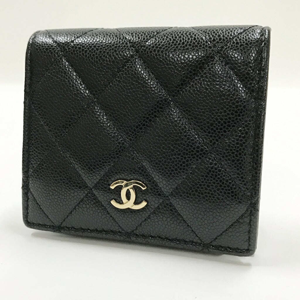 CHANEL Matelassé Mini Wallet Black Size ONE SIZE