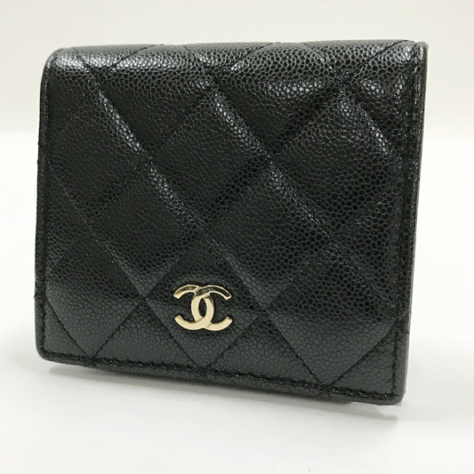 CHANEL Matelassé Mini Wallet Black Size ONE SIZE