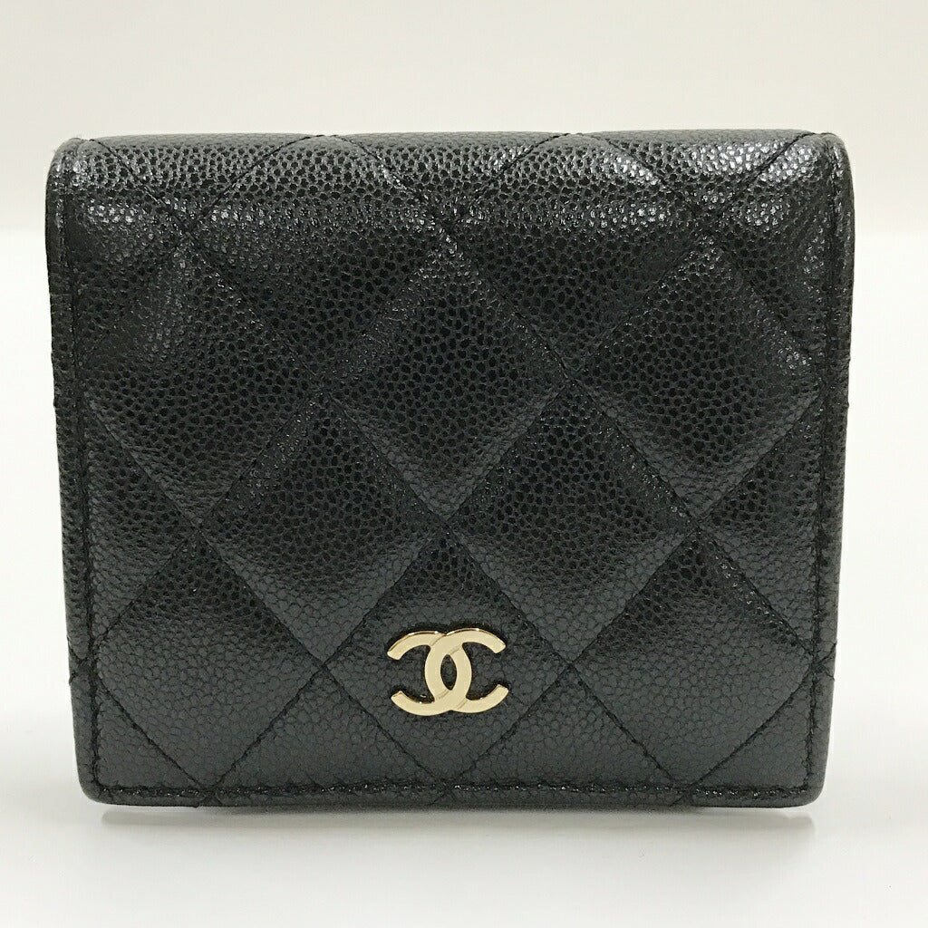 CHANEL Matelassé Mini Wallet Black Size ONE SIZE