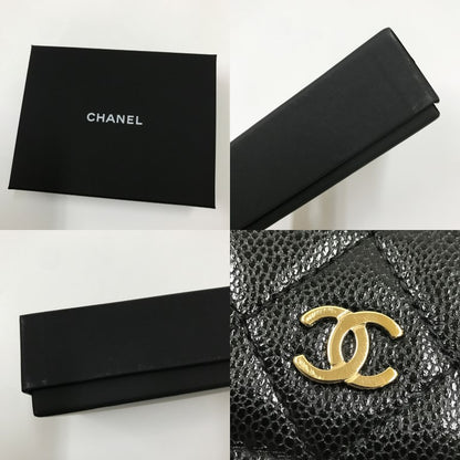 CHANEL Matelassé Mini Wallet Black Size ONE SIZE