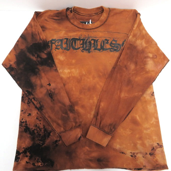 VANDAL FAITHLESS ORDER Tie-Dye Long Sleeve T-Shirt Orange Size M