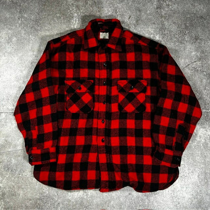 Sears 60s Vintage Buffalo Check Wool Shirt