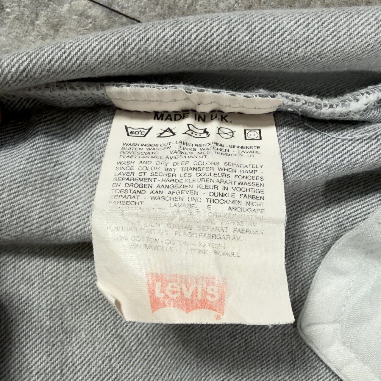 LEVI'S 80s Vintage 508 Pre-dyed UK Made Gray Denim Size W36
