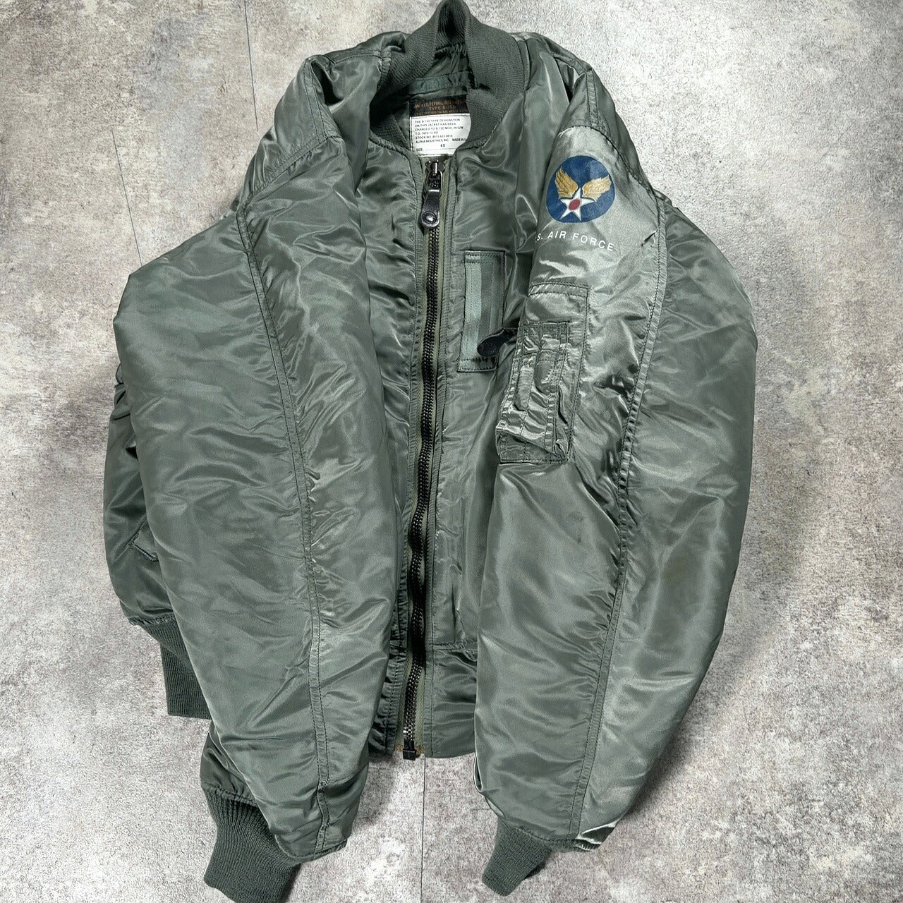 ALPHA B-15D MOD Military Flight Jacket Green Size 40