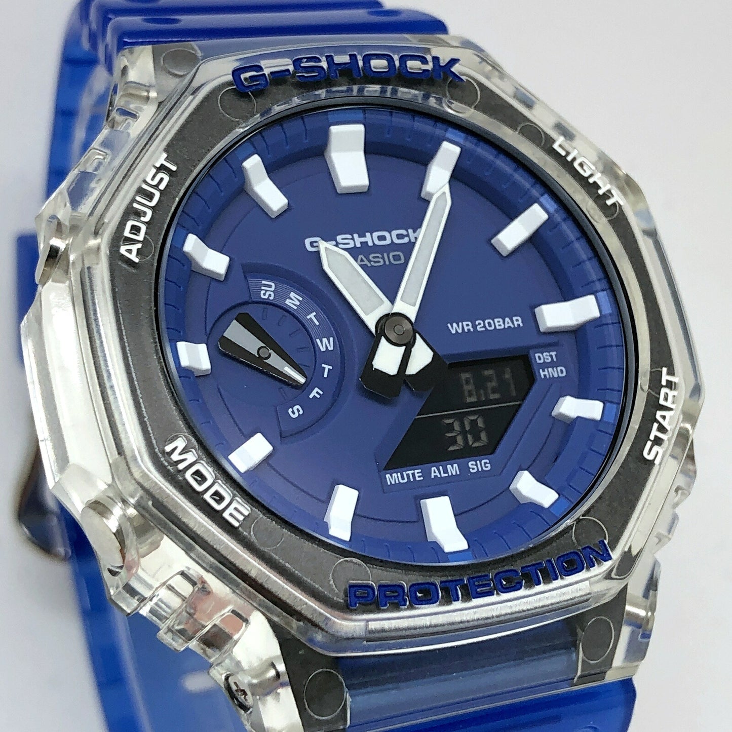 A HIDDEN COAST G-SHOCK CasiOak White Blue Watch Size ONE SIZE