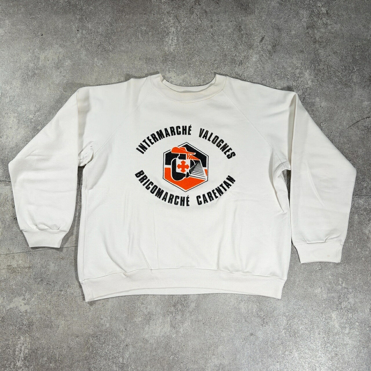 ITFIW 80s French Made Raglan Felt Print Sweatshirt Size 4