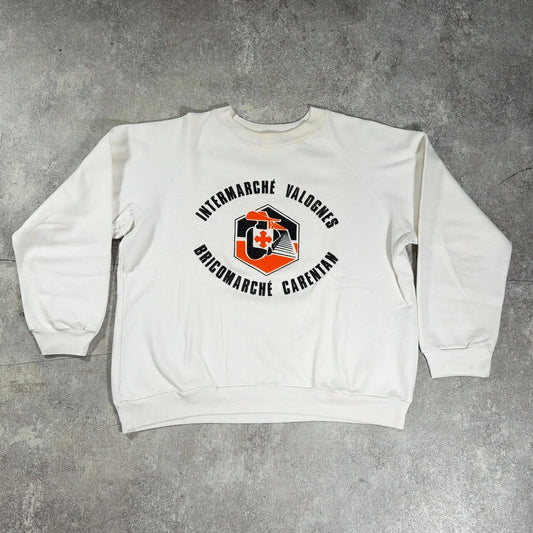 ITFIW 80s French Made Raglan Felt Print Sweatshirt Size 4