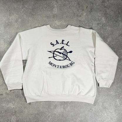 ITFIW 80s French Made Raglan Felt Print Sweatshirt Size 4