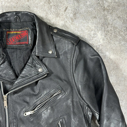 LETHER 80s-90s Double Riders Jacket Black
