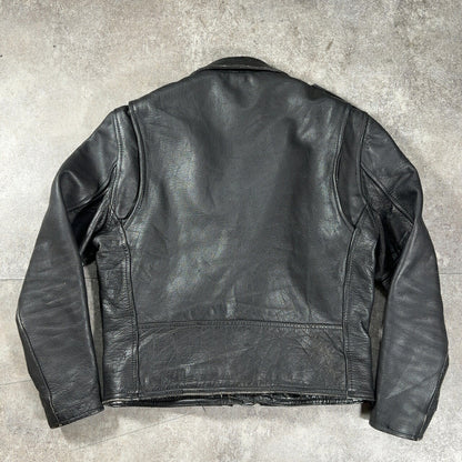 LETHER 80s-90s Double Riders Jacket Black