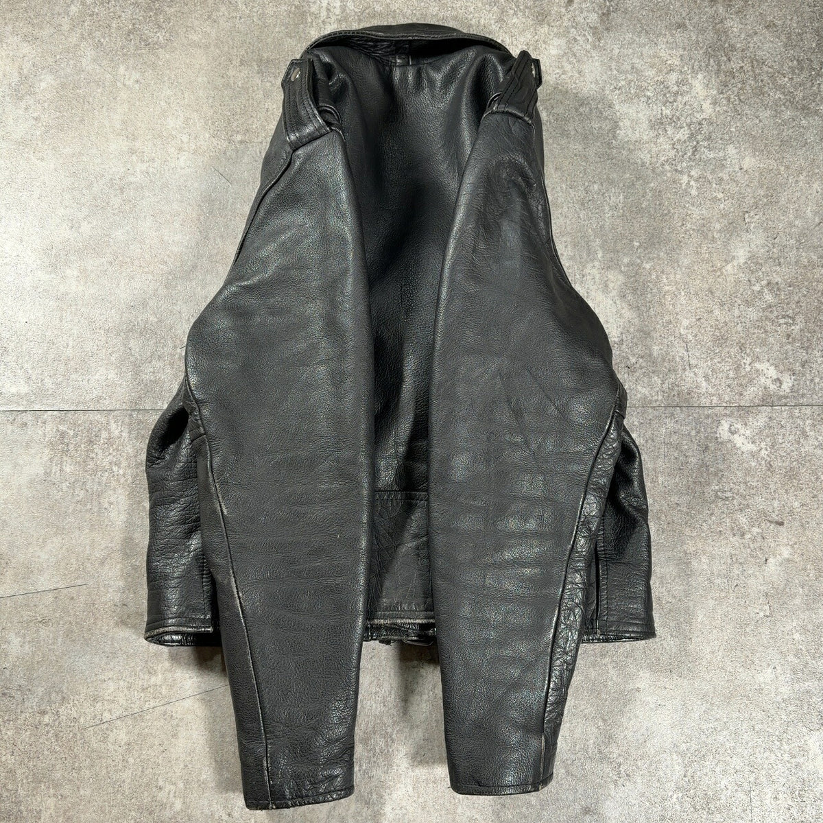 LETHER 80s-90s Double Riders Jacket Black