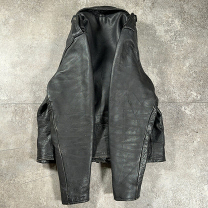 LETHER 80s-90s Double Riders Jacket Black