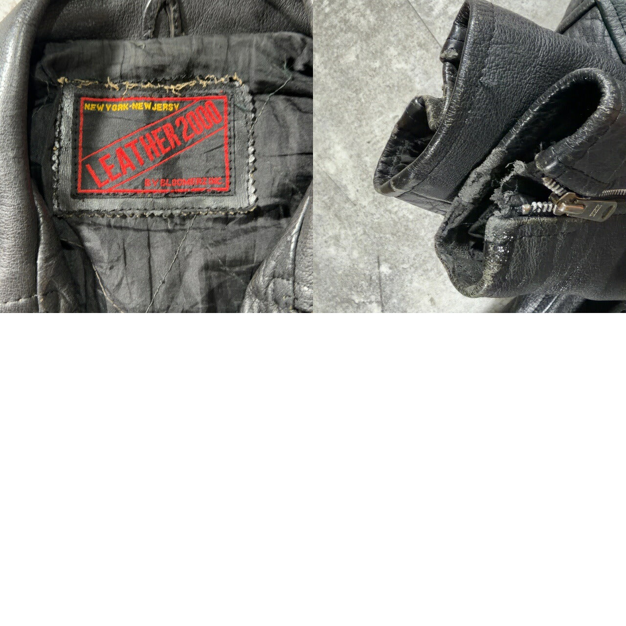 LETHER 80s-90s Double Riders Jacket Black