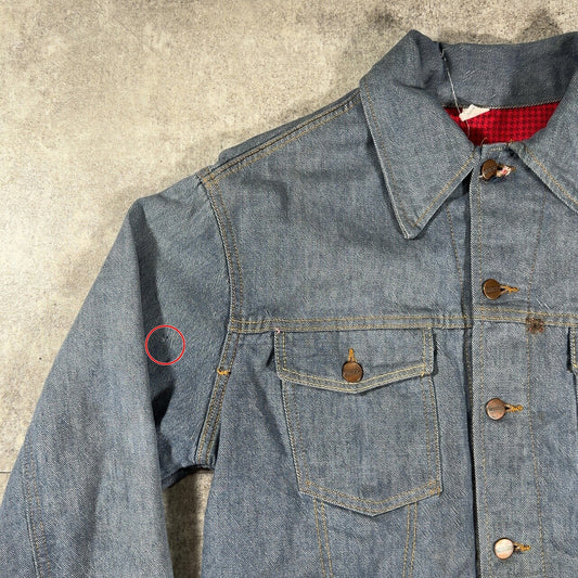Sears Roebucks 60s Houndstooth Selvedge Jacket Blue Size 42