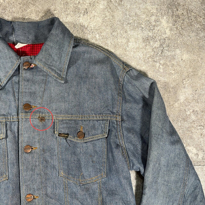 Sears Roebucks 60s Houndstooth Selvedge Jacket Blue Size 42