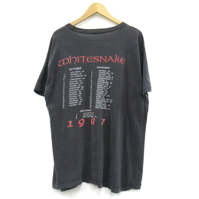 Whitesnake 1987 David Coverdale Tour T-Shirt Black Size L