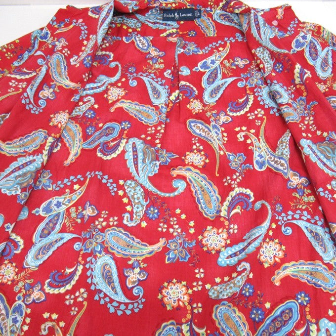 RALPH LAUREN 90s Paisley Pattern Shirt Red Size L